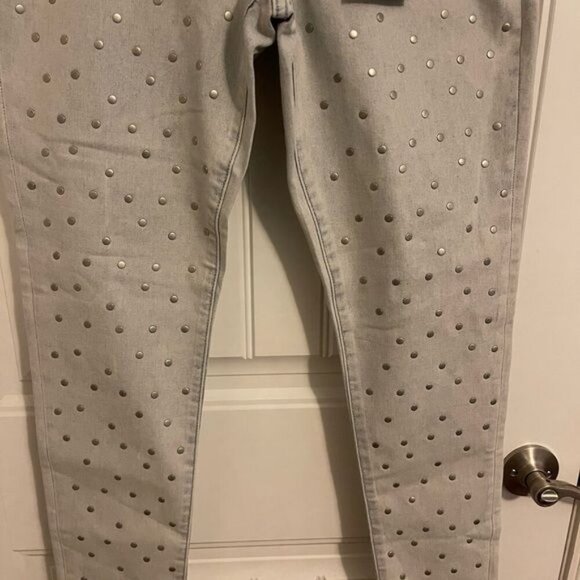 Skinnygirl Fritz Skinny Ankle Jeans W30 Light Wash Studded - Picture 2 of 11